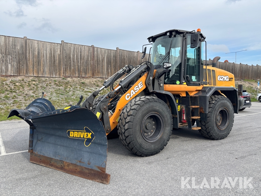 Hjullastare Case 621G XT med vikplog & skopa