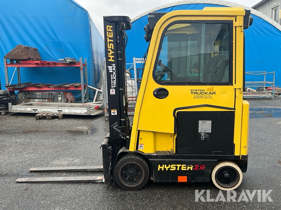 Truck Hyster 2.0 med gaffelspridning & sidoförskjutning