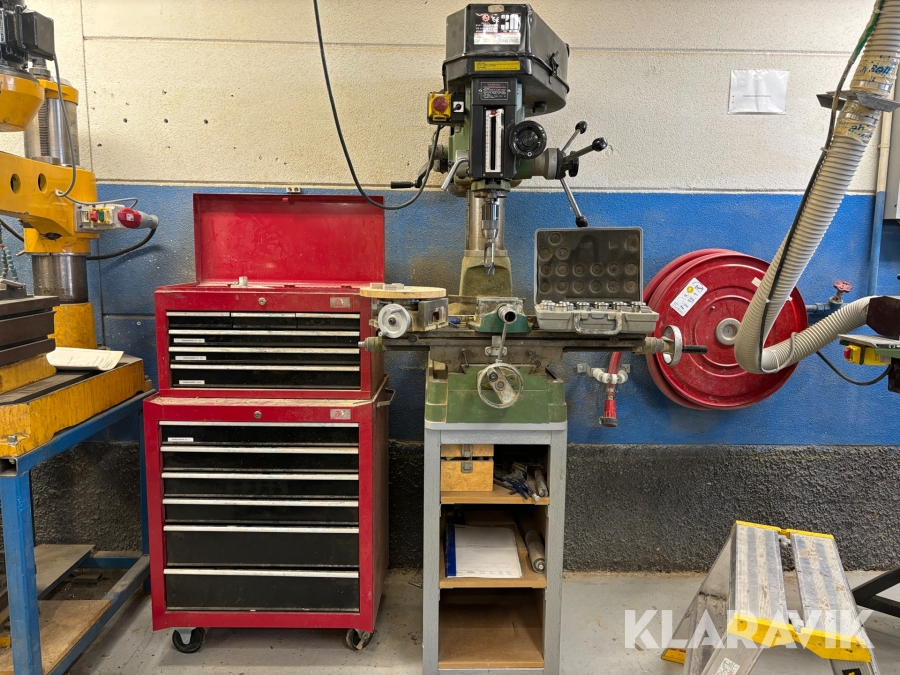 Pelarborrmaskin / fräs Rong FU RF-30 med verktygsskåp