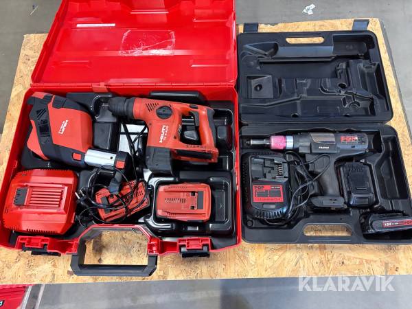 Borrhammare 1 st, Nitpistol 1 st Hilti / Stanley TE 4A22 DRS / PB 2500