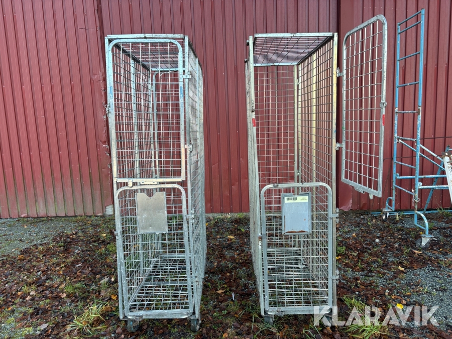 Stålburar på hjul 3 stycken