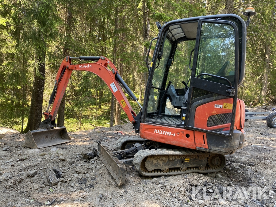 Minigrävare Kubota KX019-4 med redskap