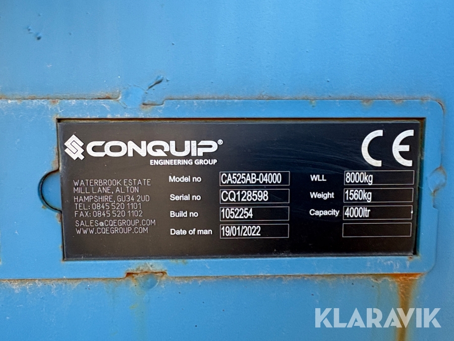 Bortforslingssystem Conquip CA525AB-04000, Vallentuna, Klara