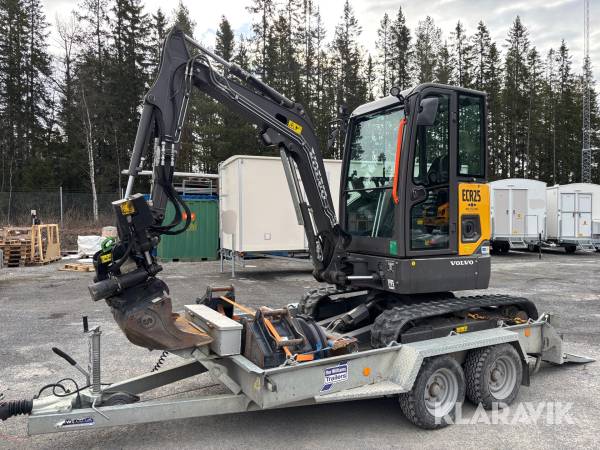 Grävmaskin Volvo JECR25D Electric med släp