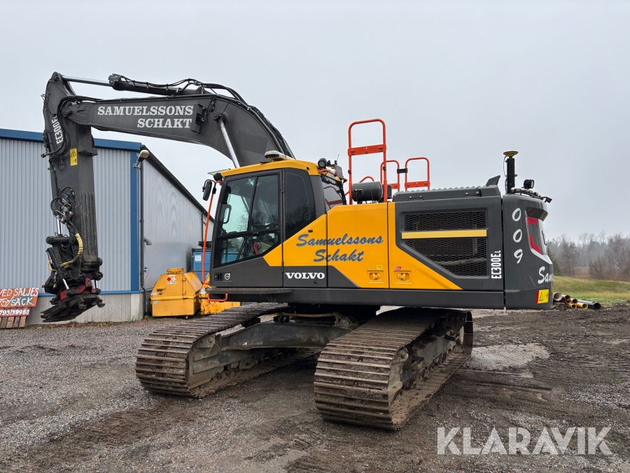 Grävmaskin Volvo EC 300EL rotortilt R8 fäste B27 med fasterkoppling