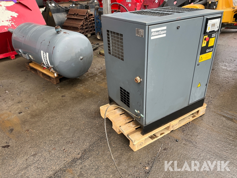 Skruvkompressor med trycktank Atlas Copco GA 22 FF