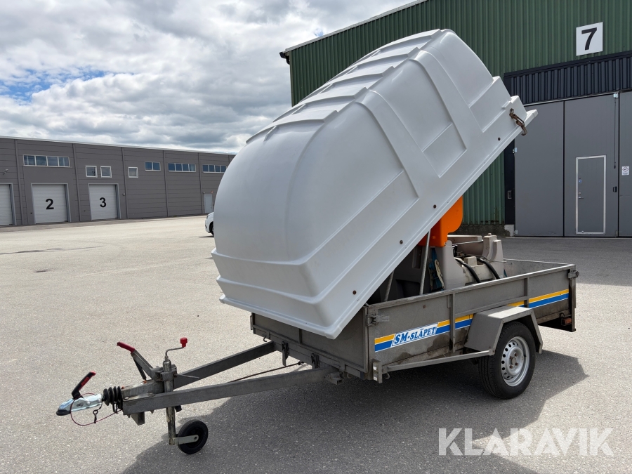 Kåpsläp med mobil dieseltank SM-Släpet/Cemo 430 L tank med slangpaket