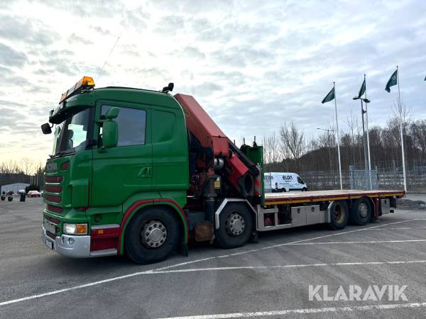Kranbil Scania R480LB8X2*6HNB med flakförlängning