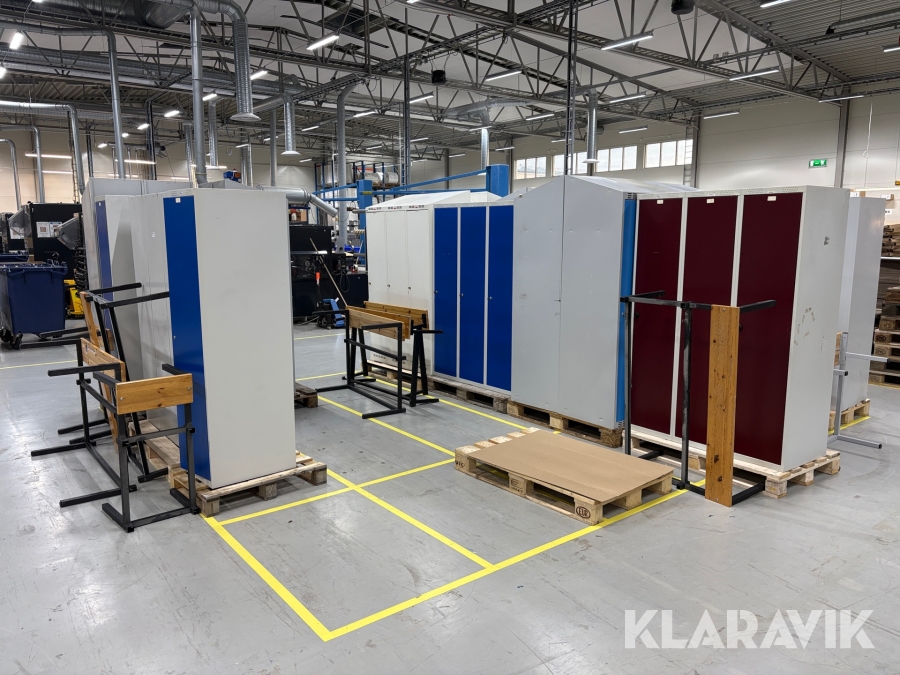 Klädskåp med bänkar 19st 