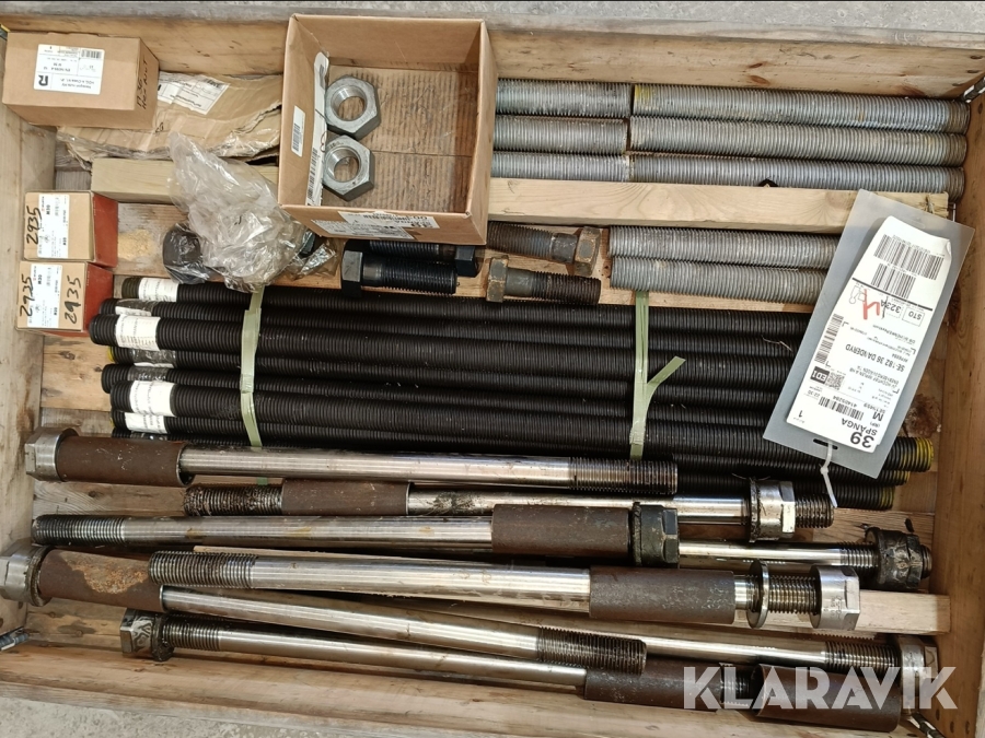 Pari med gängstänger, pinnbultar, bultar & muttrar