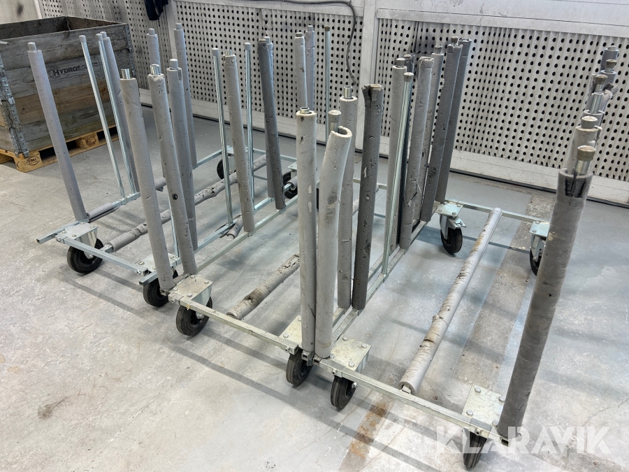 Förvaringsvagnar 3 st galvat stål