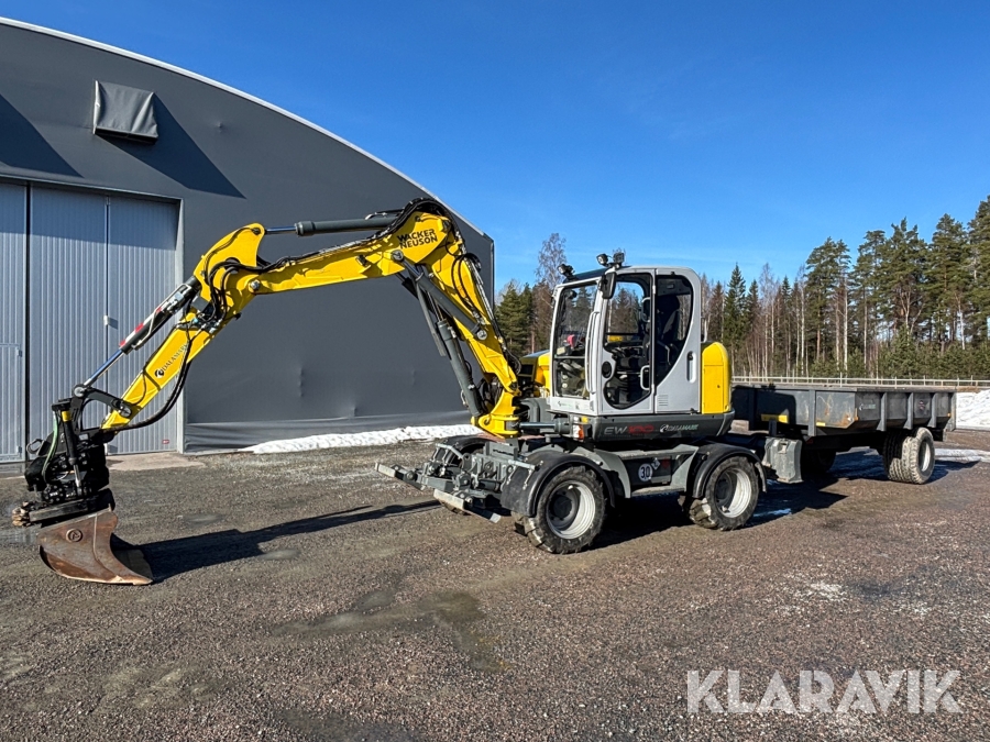 Grävmaskin Wacker Neuson EW100 med vagn & skopa