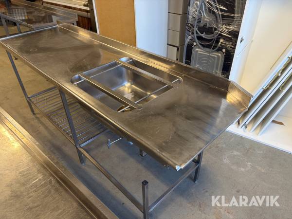 Rostfribänk med sink