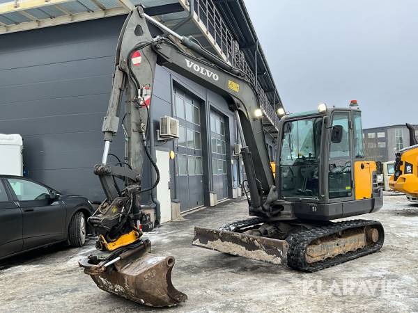 Grävmaskin Volvo EC55C med rotator och redskap