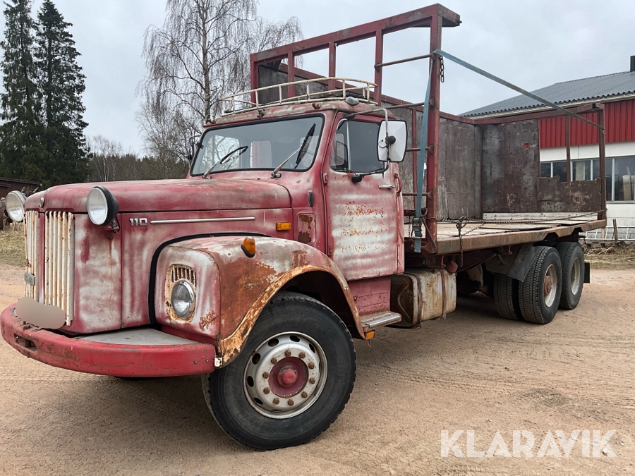 Flakbil med tipp Scania 110