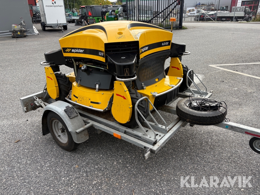 Gräsklippare Spider ILD02 med släpkärra / Radiostyrd