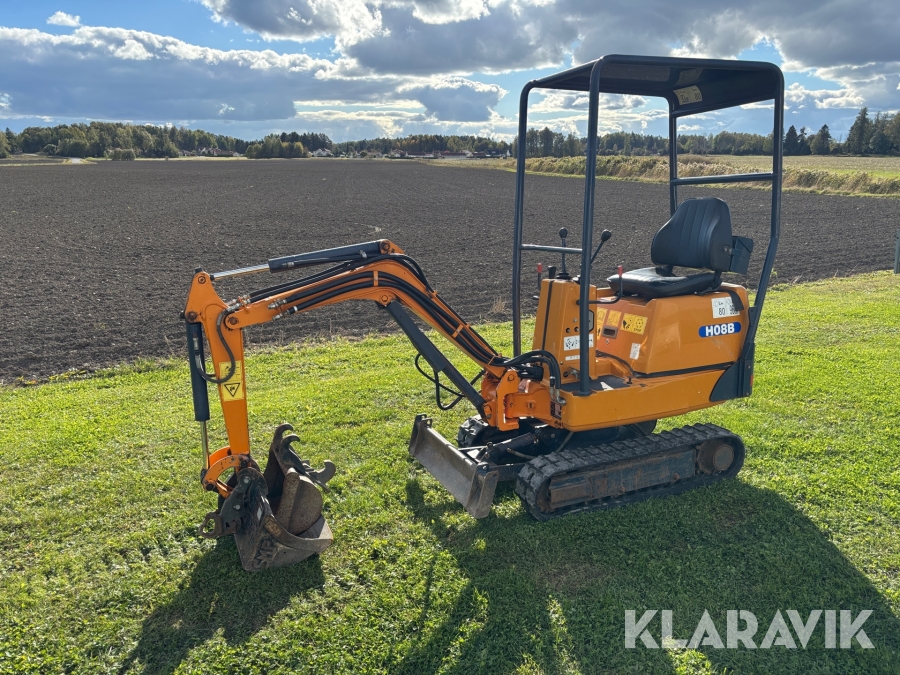 Grävmaskin / minigrävare Hanix H08B med skopor