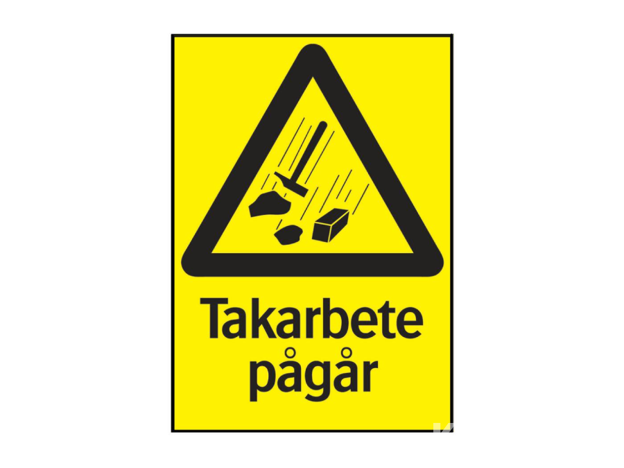 Varningsskyltar Systemtext Takarbete pågår, 210 × 297 mm, 24 st