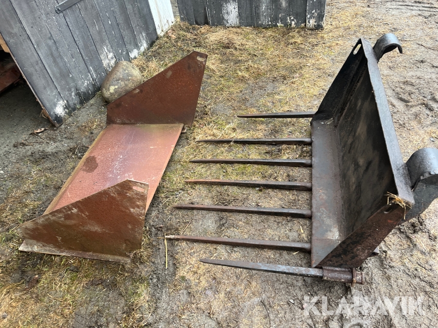 Kombinerad gödselgrep med skopinsats Trimafäste