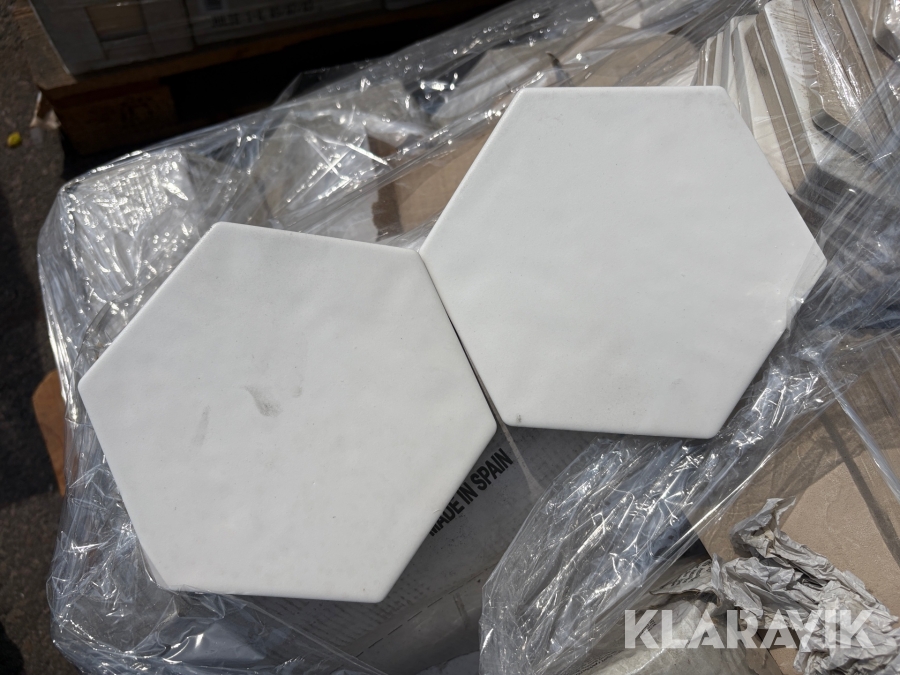 Klinker Tonalite Bianco Matt Hexagon ca 30kvm
