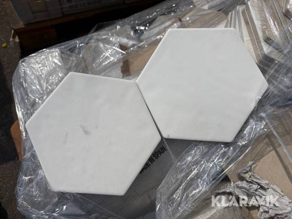Klinker Tonalite Bianco Matt Hexagon ca 30kvm