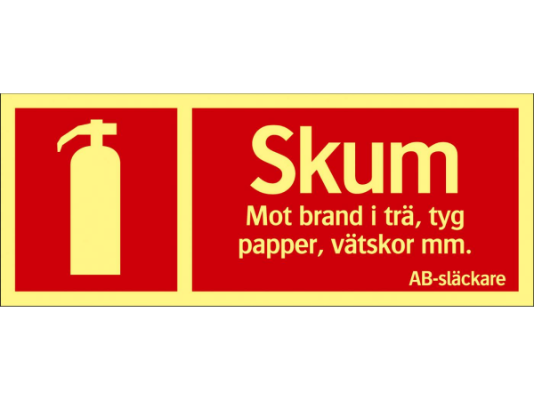 Brandskyltar Systemtext Skum, 250 × 100 mm, 24 st