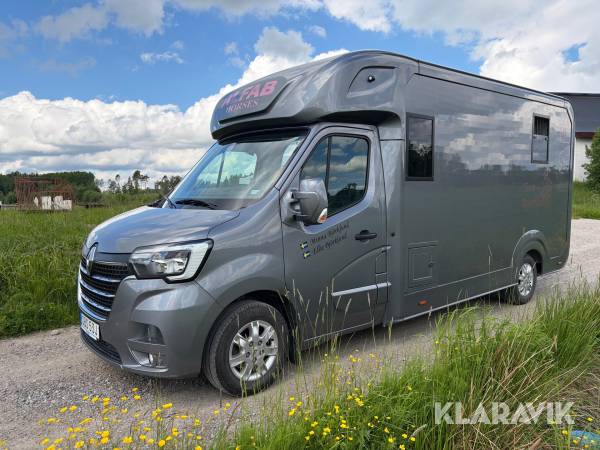Hästlastbil Renault Master Chassi 3.5t 2.3 dCi Quickshift 180 hk B-kort/5-Sits/2 st hästplatser/ ALFAB påbyggnad