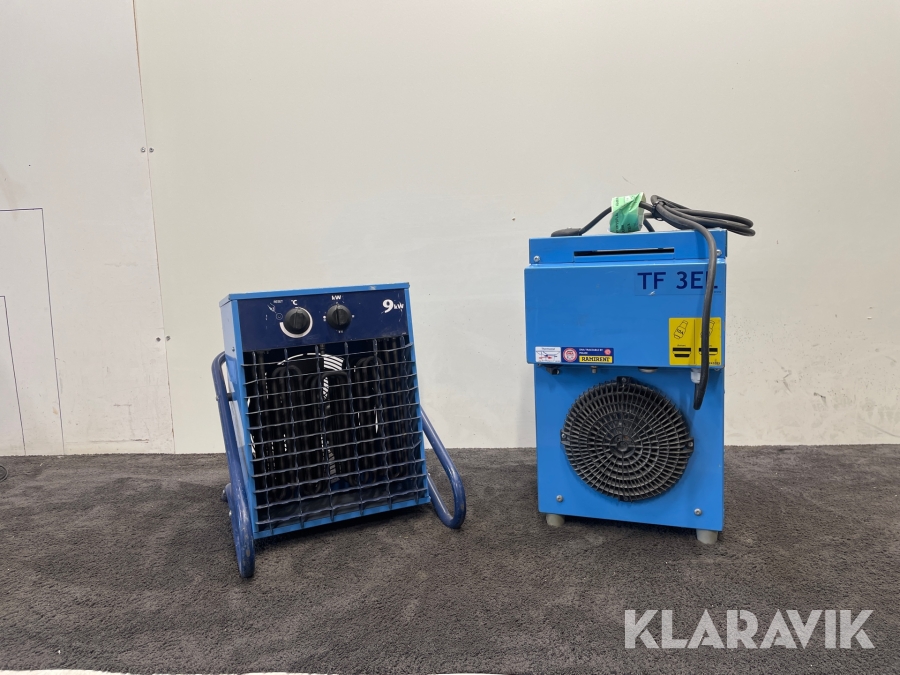 Varmluftsfläktar El-Björn VF9B, TF 3EL 2st