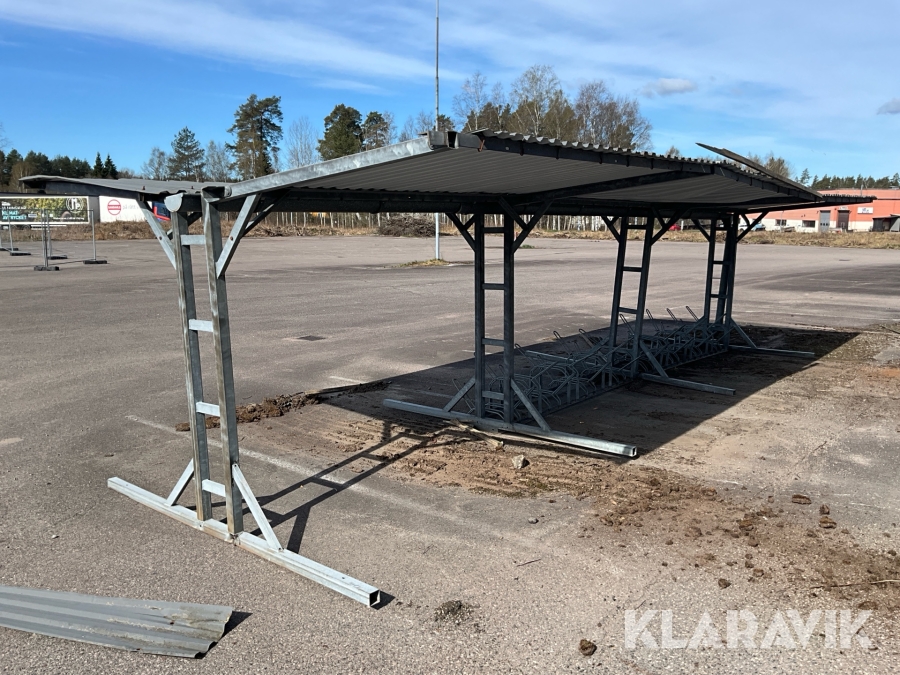 Cykelställ med plåttak