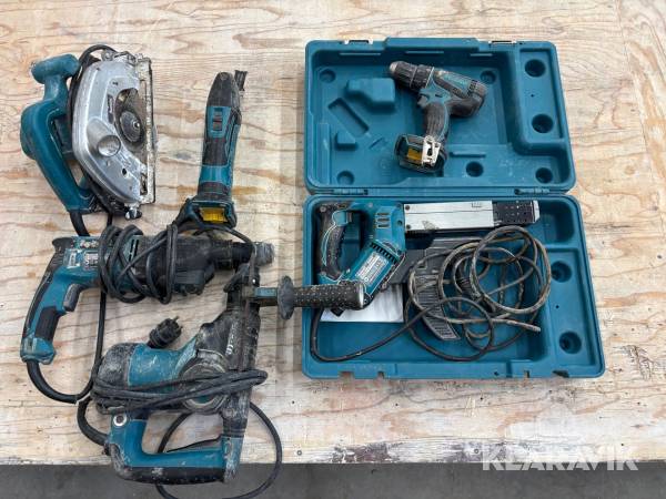 Verktygspaket Makita Skruvautomat, cirkelsåg, skruvdragare, multiverktyg, borrhammare, slagborrmaskin.