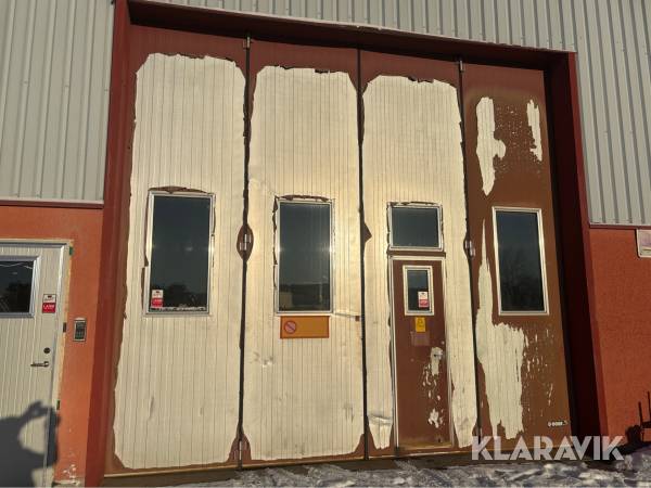 Verkstadsport Torverk Q-Door P1 invändig vikport 4-blad med gångdörr