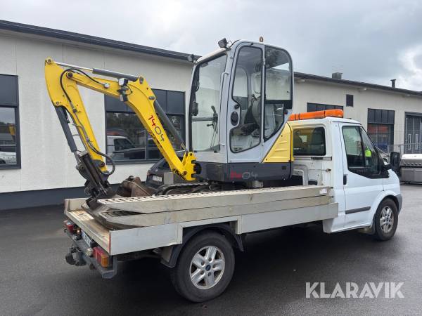 Paket grävmaskin Wacker Neuson 1404  och flakbil Ford Transit