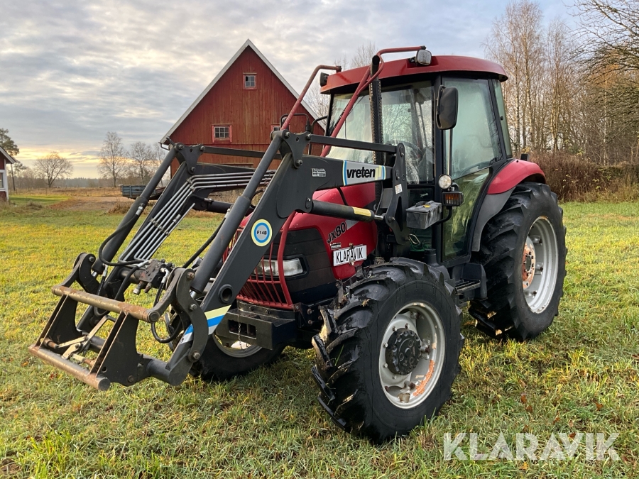 Traktor Case IH JX80 med frontlastare och redskap