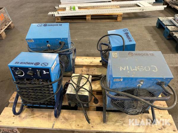 Värmefläktar El-Björn 3 & 9 KW 3-fas 5 st