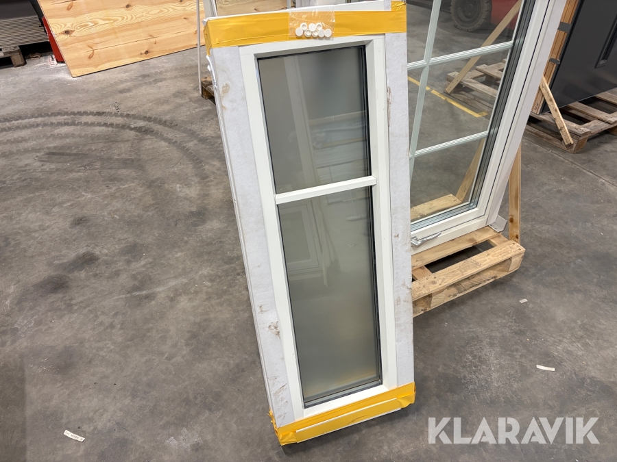 3-glas fönster Elitfönster 480x1280mm aluminiumbeklätt
