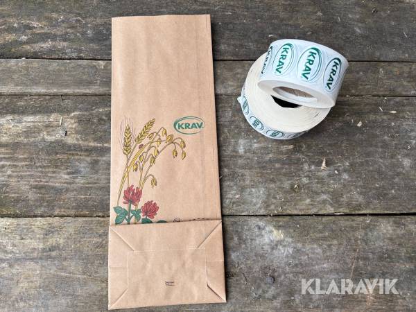 Papperspåsar med kravmärke 2000st och klistermärken