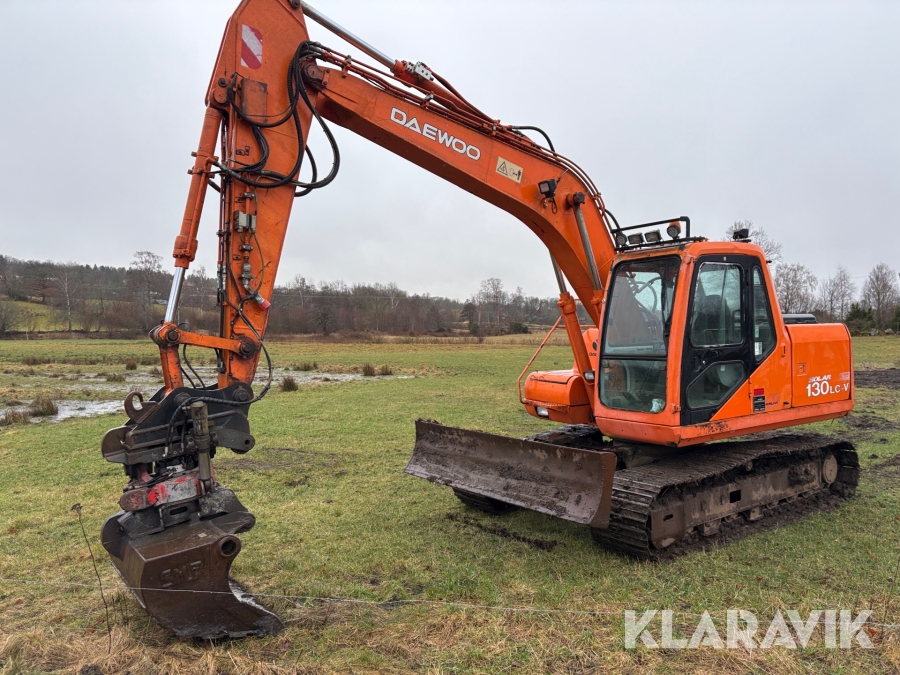 Grävmaskin Daewoo 130 LC-V med tiltrotator & skopor