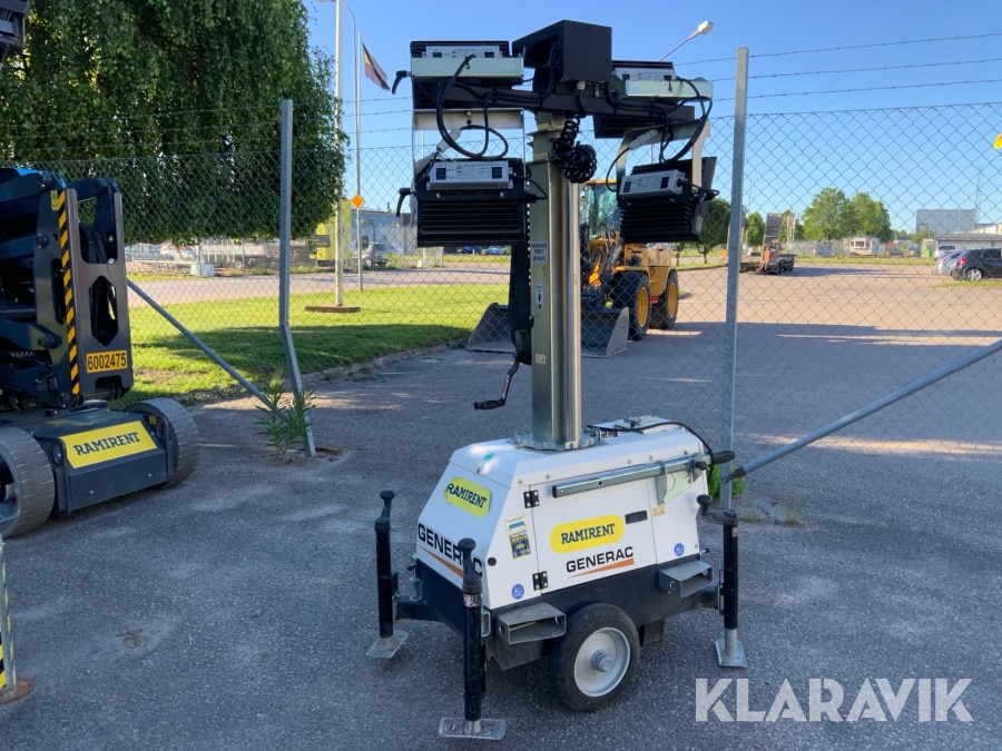 Belysningsmast på hjul 7m Generac Link T3 4x185W
