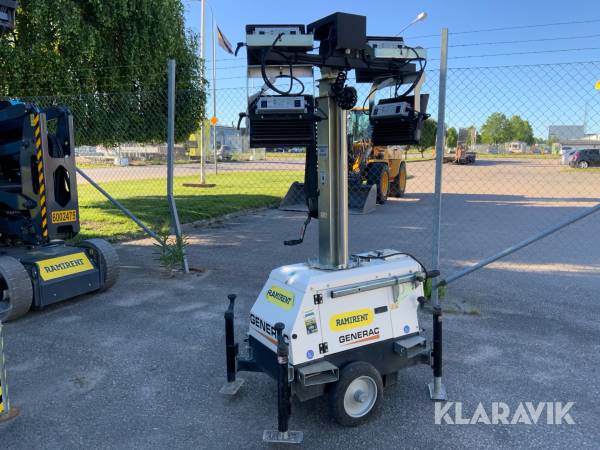 Belysningsmast på hjul 7m Generac Link T3 4x185W