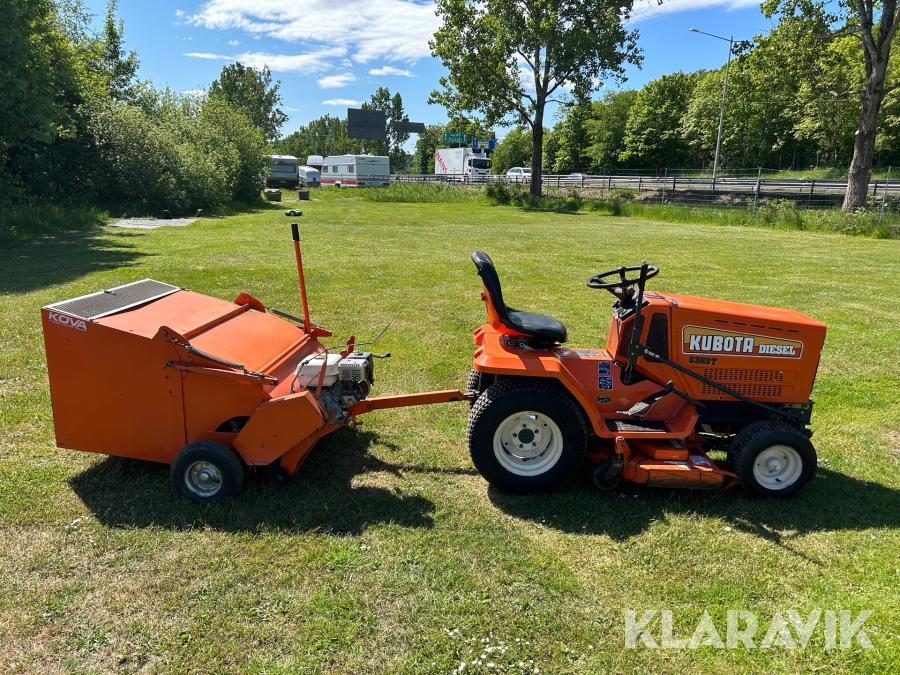 Åkgräsklippare Kubota G3HST med uppsamlare och  plogblad