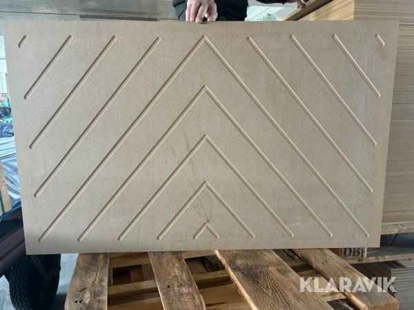 MDF skivor 10x1150x710, 90st. med profilfräsning