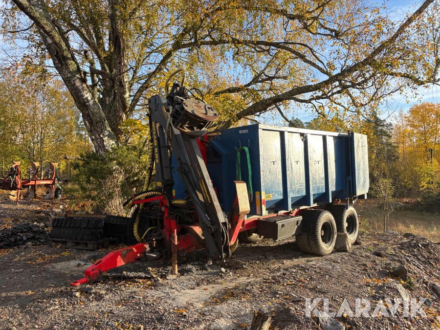 Lastväxlarvagn Bigab 10-14 med Bigab 6,6Z kran och flak