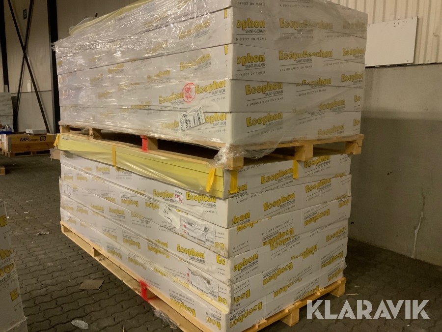 Ecophone Saint gobain Akusto Wall A super G, 2700 mmx1200 mm , ca 44 stycken white 085