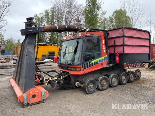 Pistmaskin för våtmarksskötsel Pisten Bully PB 240D med betesputs och tippcontainer