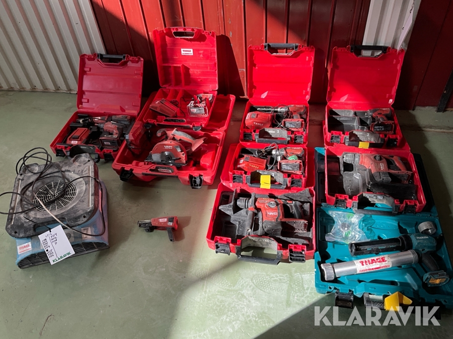 Handverktyg, tillbehör och fläkt Hilti, Makita Och El-björn