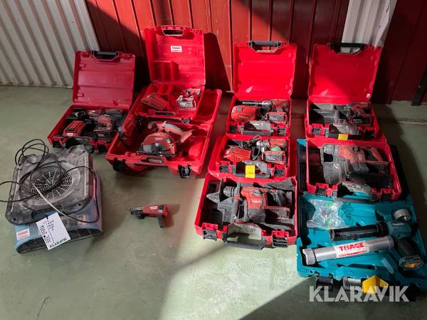 Handverktyg, tillbehör och fläkt Hilti, Makita Och El-björn