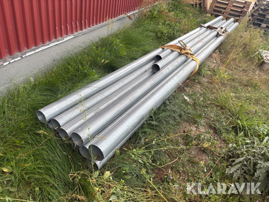 Galvade rör Ø125 & Ø105mm - Totalt 13st