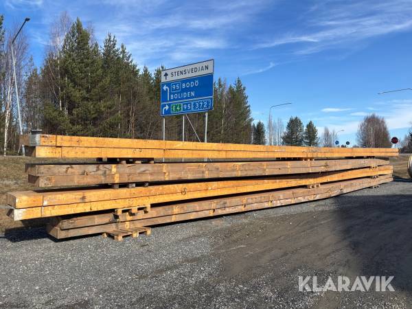 Snedkapade limträbalkar för sadeltak Martinssons Trävaru 190x675x19600mm 8st
