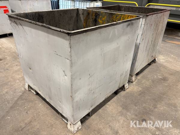 Stålcontainrar med gaffelstyrning 2st