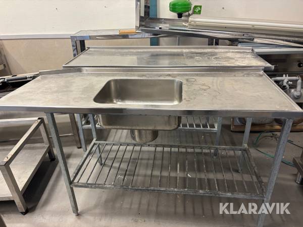 Rostfri diskbänk 2 delar